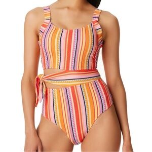 Jessica Simpson Multicolor Striped One-Piece Swimsuit